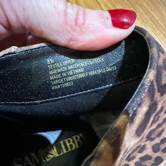 Sam & Libby Women’s Eliza Leopard Animal Print Block Heel Booties Mob Wives - Picture 10 of 10